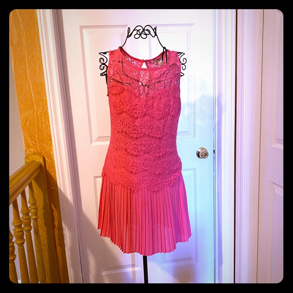 HOT PINK LACE DRESS